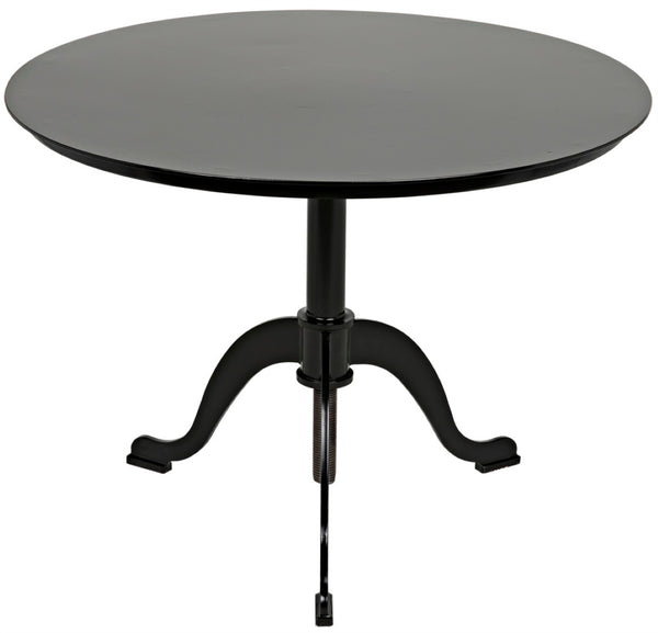 Noir Kaldera Side Table - Modern Black Iron Accent with Adjustable Height for Timeless Elegance and Function GTAB318MTB