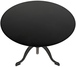 Noir Kaldera Side Table - Modern Black Iron Accent with Adjustable Height for Timeless Elegance and Function GTAB318MTB