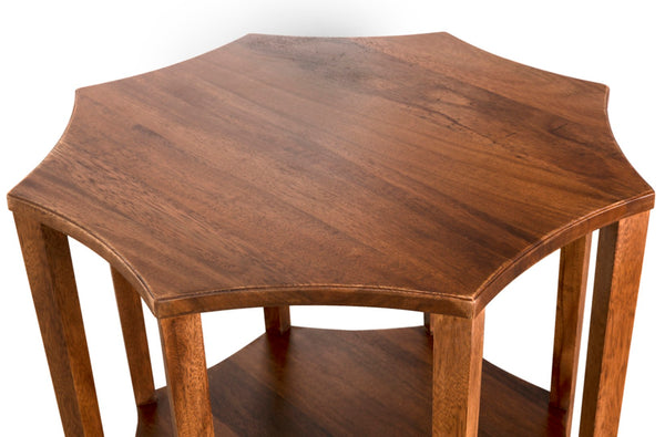 Noir Ariana Side Table - Elegant Octagonal Design for Modern Living Rooms and Bedrooms, Durable & Stylish Dark Walnut GTAB335DW