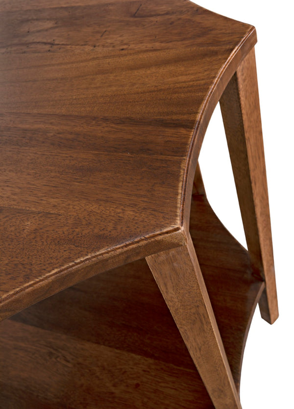Noir Ariana Side Table - Elegant Octagonal Design for Modern Living Rooms and Bedrooms, Durable & Stylish Dark Walnut GTAB335DW