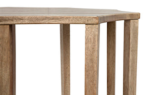 Noir Ariana Side Table - Elegant Octagonal Design for Modern Living Rooms and Bedrooms, Durable & Stylish Washed Walnut GTAB335WAW