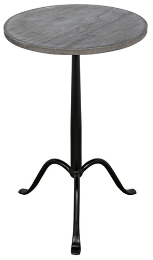 Noir Cosmopolitan Side Table – Stylish Marble Top Accent Piece for Modern Living Rooms and Bedrooms Matte Black GTAB343-ML