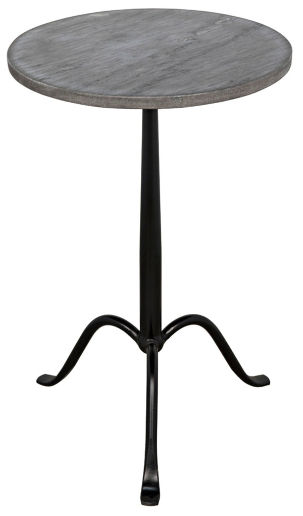 Noir Cosmopolitan Side Table – Stylish Marble Top Accent Piece for Modern Living Rooms and Bedrooms Matte Black GTAB343-ML
