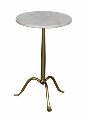 Noir Cosmopolitan Side Table – Stylish Marble Top Accent Piece for Modern Living Rooms and Bedrooms Antique Brass GTAB343MB