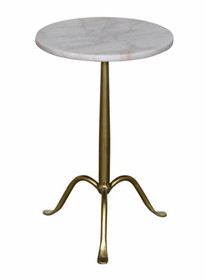 Noir Cosmopolitan Side Table – Stylish Marble Top Accent Piece for Modern Living Rooms and Bedrooms Antique Brass GTAB343MB