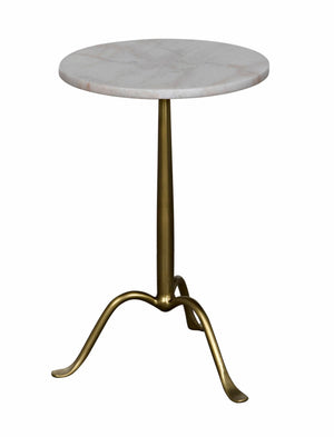 Noir Cosmopolitan Side Table – Stylish Marble Top Accent Piece for Modern Living Rooms and Bedrooms Antique Brass GTAB343MB