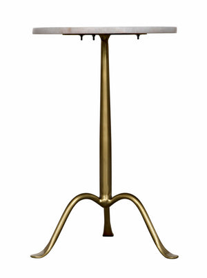 Noir Cosmopolitan Side Table – Stylish Marble Top Accent Piece for Modern Living Rooms and Bedrooms Antique Brass GTAB343MB