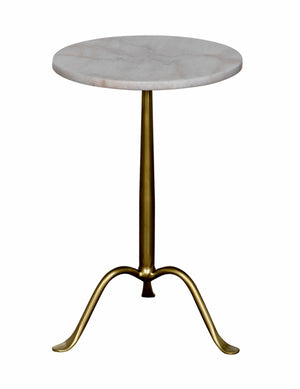 Noir Cosmopolitan Side Table – Stylish Marble Top Accent Piece for Modern Living Rooms and Bedrooms Antique Brass GTAB343MB