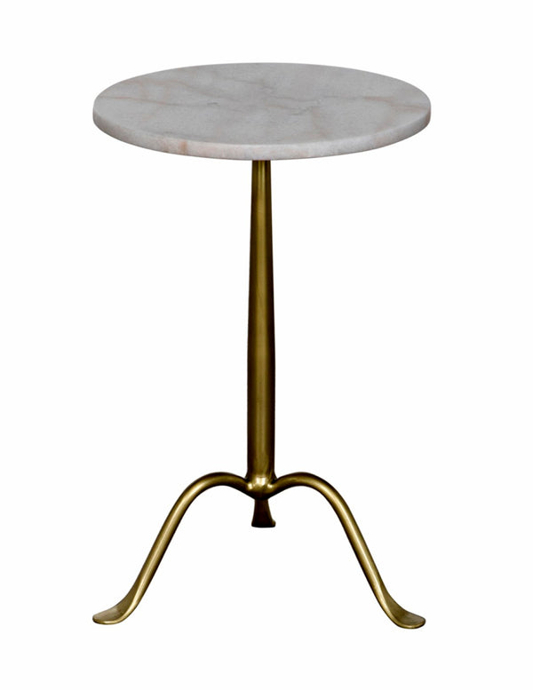 Noir Cosmopolitan Side Table – Stylish Marble Top Accent Piece for Modern Living Rooms and Bedrooms Antique Brass GTAB343MB