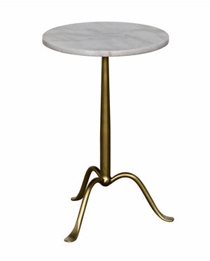 Noir Cosmopolitan Side Table – Stylish Marble Top Accent Piece for Modern Living Rooms and Bedrooms Antique Brass GTAB343MB