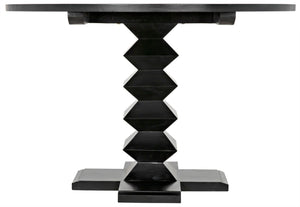 Noir Zig-Zag Dining Table - 48" Handcrafted Mahogany with Unique Zig-Zag Legs for Modern Elegance GTAB472HB-48