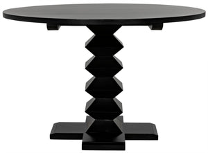 Noir Zig-Zag Dining Table - 48" Handcrafted Mahogany with Unique Zig-Zag Legs for Modern Elegance GTAB472HB-48