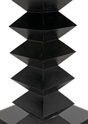 Noir Zig-Zag Dining Table - 48" Handcrafted Mahogany with Unique Zig-Zag Legs for Modern Elegance GTAB472HB-48