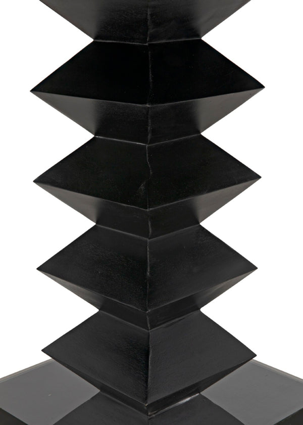 Noir Zig-Zag Dining Table - 48" Handcrafted Mahogany with Unique Zig-Zag Legs for Modern Elegance GTAB472HB-48