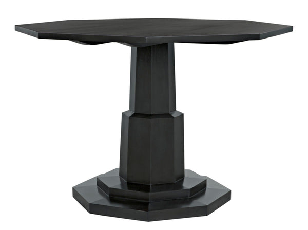 Noir Octagon Table, Pale Mahogany Dining Centerpiece with Eight-Sided Design for Stylish Interiors GTAB474P