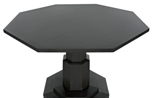 Noir Octagon Table, Pale Mahogany Dining Centerpiece with Eight-Sided Design for Stylish Interiors GTAB474P