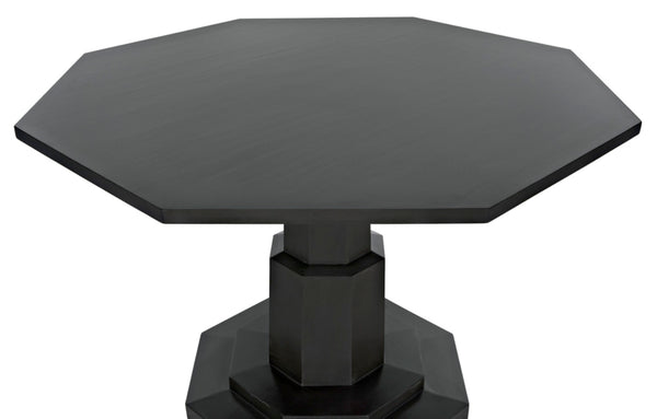 Noir Octagon Table, Pale Mahogany Dining Centerpiece with Eight-Sided Design for Stylish Interiors GTAB474P