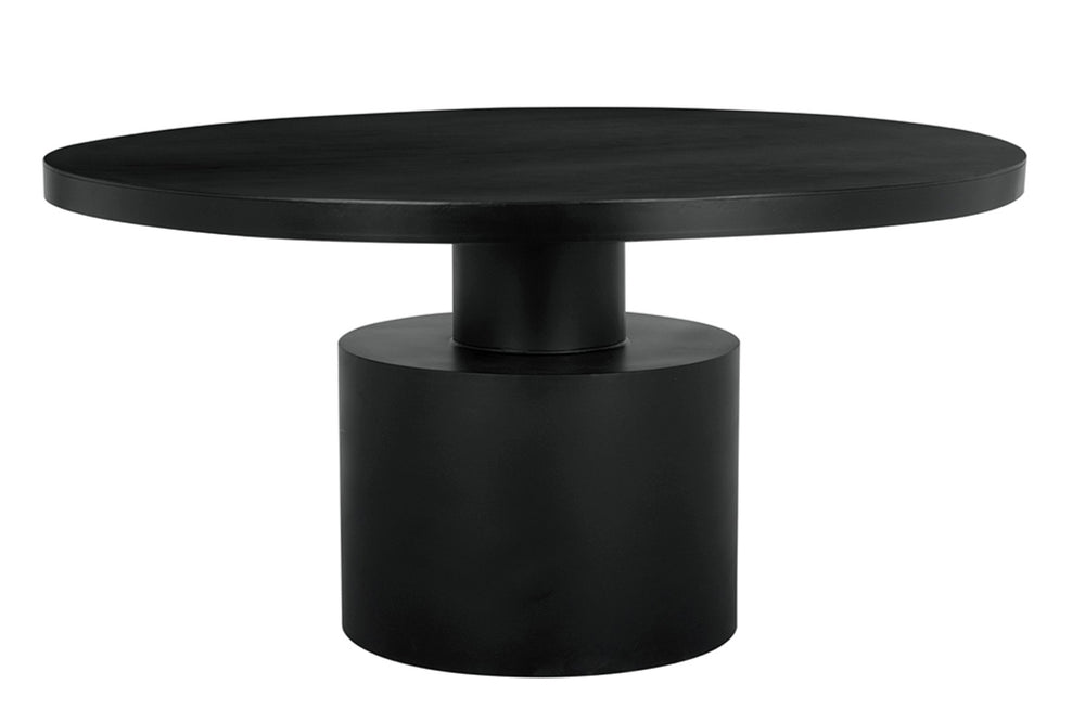 Noir Marlow Handcrafted Black Iron Dining Table - Sleek Round Centerpiece for Modern Interiors & Dining GTAB488MTB