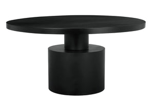 Noir Marlow Handcrafted Black Iron Dining Table - Sleek Round Centerpiece for Modern Interiors & Dining GTAB488MTB