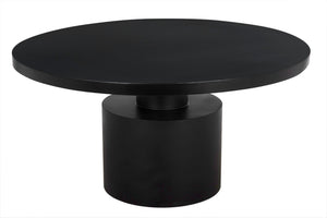 Noir Marlow Handcrafted Black Iron Dining Table - Sleek Round Centerpiece for Modern Interiors & Dining GTAB488MTB