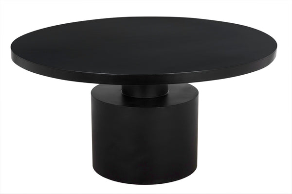 Noir Marlow Handcrafted Black Iron Dining Table - Sleek Round Centerpiece for Modern Interiors & Dining GTAB488MTB
