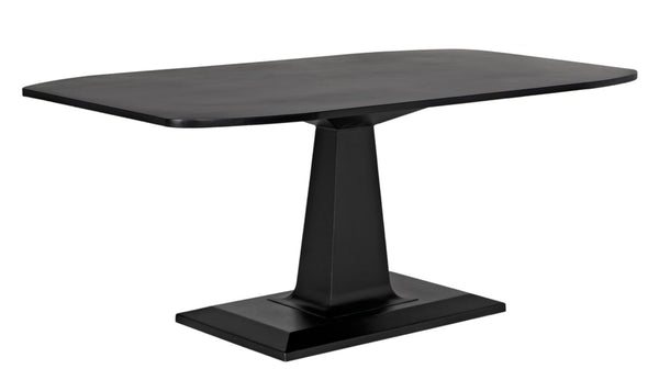 Noir Amboss Dining Table - Modern Industrial Black Iron Design with Spacious 72" Top for 6-8 Guests GTAB492MTB