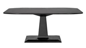 Noir Amboss Dining Table - Modern Industrial Black Iron Design with Spacious 72" Top for 6-8 Guests GTAB492MTB