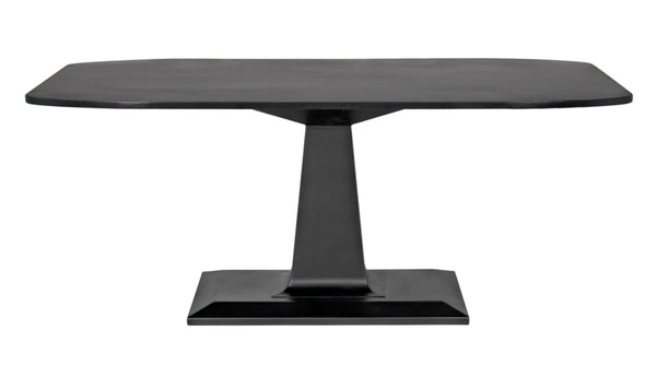 Noir Amboss Dining Table - Modern Industrial Black Iron Design with Spacious 72" Top for 6-8 Guests GTAB492MTB