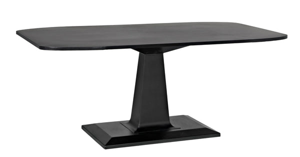 Noir Amboss Dining Table - Modern Industrial Black Iron Design with Spacious 72" Top for 6-8 Guests GTAB492MTB