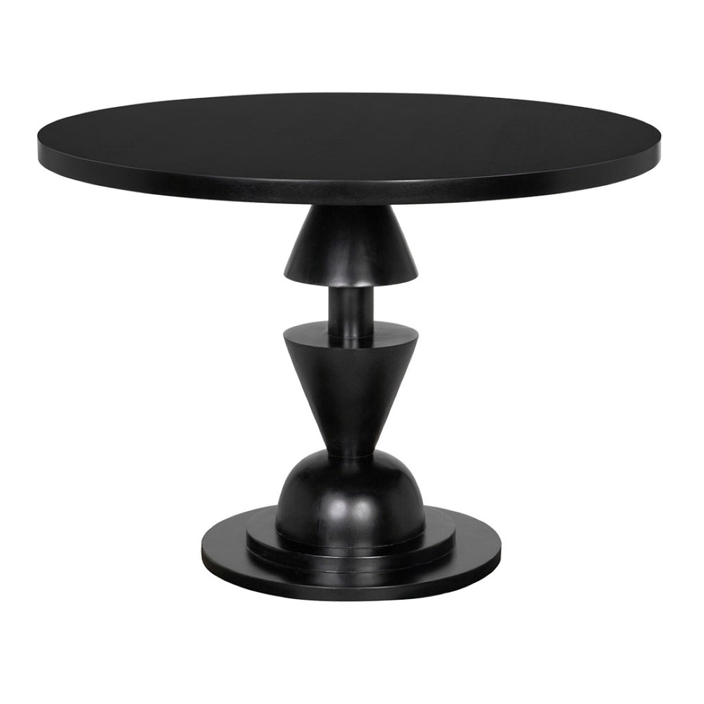 Noir Varick Table - Elegant Solid Mahogany Dining Centerpiece with Hand-Rubbed Black Finish, 40" Square GTAB5001HB