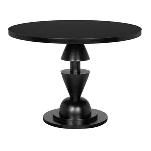 Noir Varick Table - Elegant Solid Mahogany Dining Centerpiece with Hand-Rubbed Black Finish, 40" Square GTAB5001HB