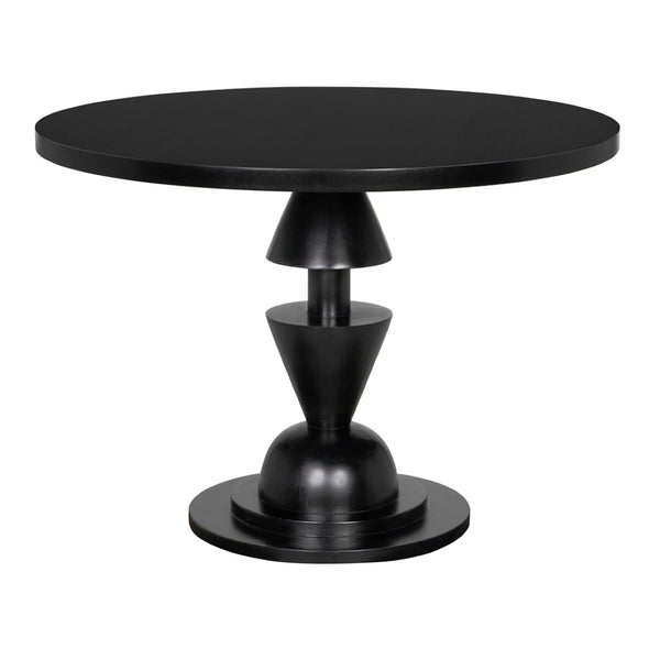 Noir Varick Table - Elegant Solid Mahogany Dining Centerpiece with Hand-Rubbed Black Finish, 40" Square GTAB5001HB