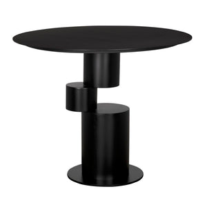 Noir Nola Metal Table - Industrial-Style Matte Black Dining & Workspace Table for Modern Interiors GTAB5005MTB