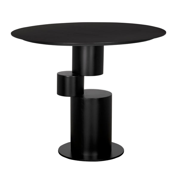 Noir Nola Metal Table - Industrial-Style Matte Black Dining & Workspace Table for Modern Interiors GTAB5005MTB
