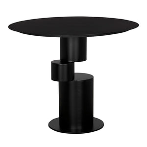 Noir Nola Metal Table - Industrial-Style Matte Black Dining & Workspace Table for Modern Interiors GTAB5005MTB