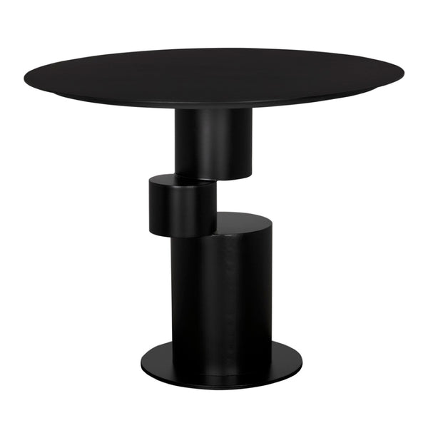 Noir Nola Metal Table - Industrial-Style Matte Black Dining & Workspace Table for Modern Interiors GTAB5005MTB