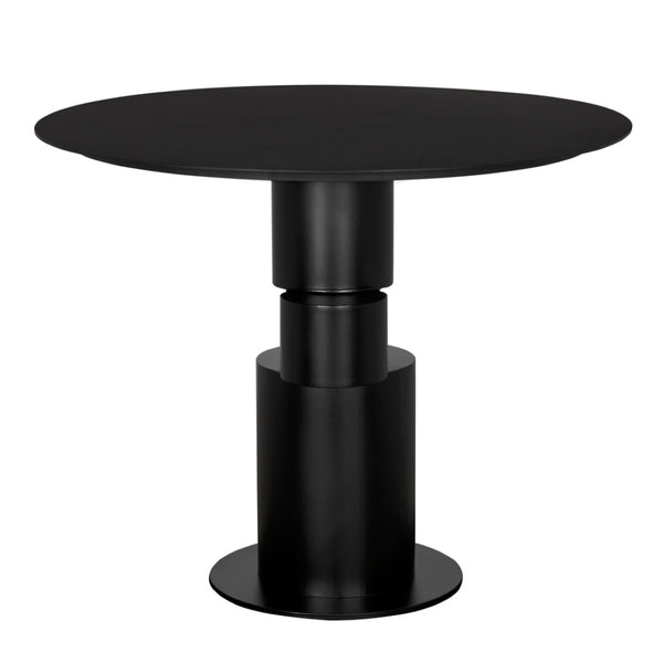 Noir Nola Metal Table - Industrial-Style Matte Black Dining & Workspace Table for Modern Interiors GTAB5005MTB