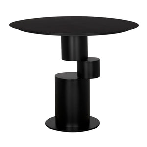 Noir Nola Metal Table - Industrial-Style Matte Black Dining & Workspace Table for Modern Interiors GTAB5005MTB