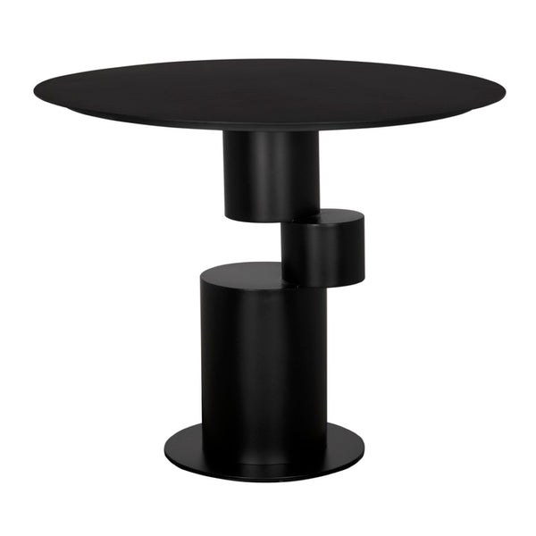 Noir Nola Metal Table - Industrial-Style Matte Black Dining & Workspace Table for Modern Interiors GTAB5005MTB