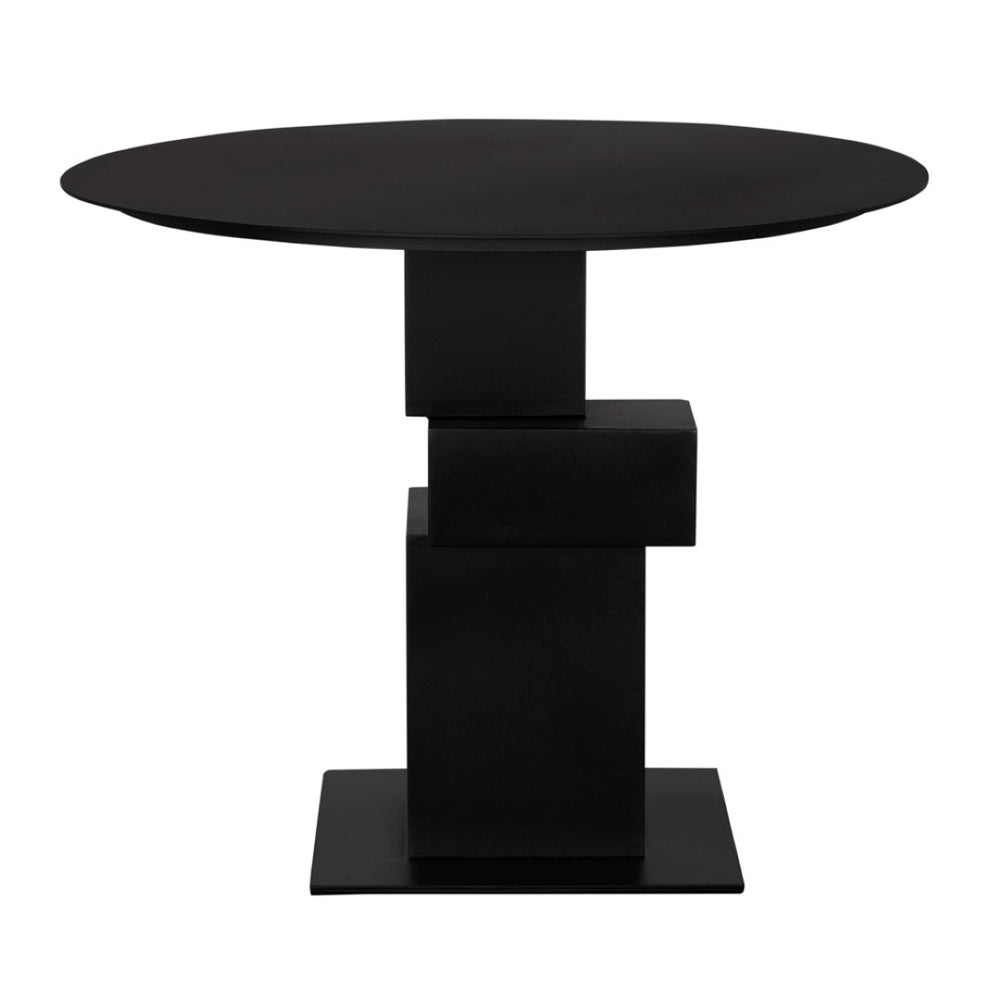 Noir Speer Metal Table - Industrial-Strength Design for Modern Dining & Workspace, Matte Black Finish GTAB5006MTB