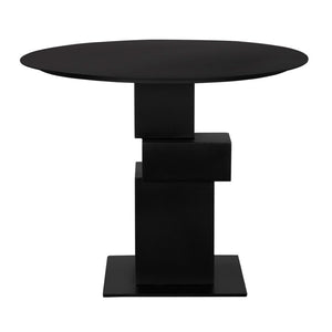 Noir Speer Metal Table - Industrial-Strength Design for Modern Dining & Workspace, Matte Black Finish GTAB5006MTB