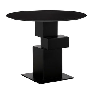 Noir Speer Metal Table - Industrial-Strength Design for Modern Dining & Workspace, Matte Black Finish GTAB5006MTB