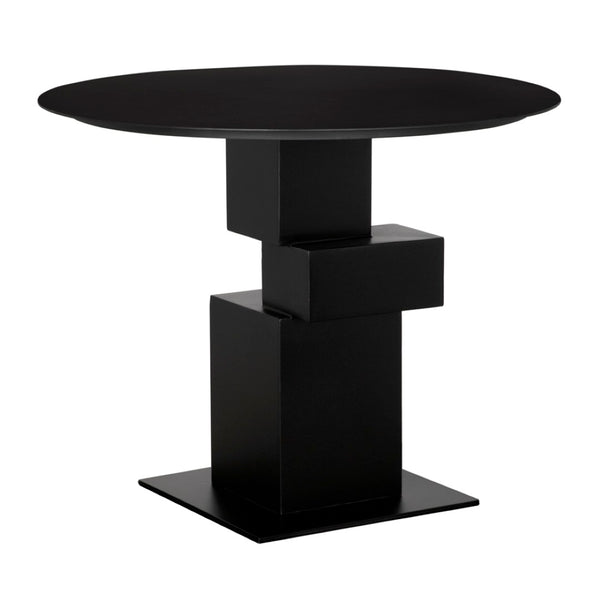 Noir Speer Metal Table - Industrial-Strength Design for Modern Dining & Workspace, Matte Black Finish GTAB5006MTB