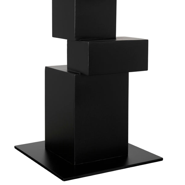 Noir Speer Metal Table - Industrial-Strength Design for Modern Dining & Workspace, Matte Black Finish GTAB5006MTB