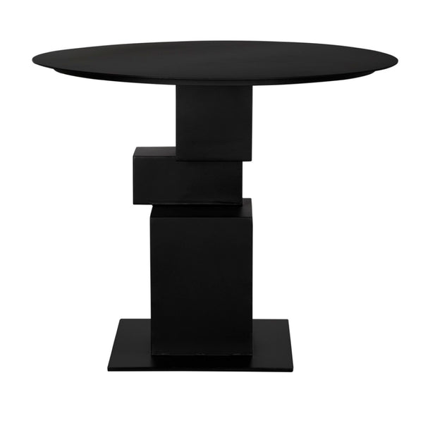 Noir Speer Metal Table - Industrial-Strength Design for Modern Dining & Workspace, Matte Black Finish GTAB5006MTB