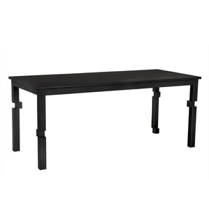 Noir Tetris Table - Bold Geometric Iron Design, Matte Black Finish, Perfect for Dining & Workspace Use GTAB5010MTB