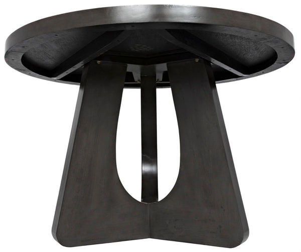 Noir Nobuko Round Dining Table, 48" Pale Mahogany, Handcrafted Elegance for Cozy Spaces and Gatherings GTAB508P-48