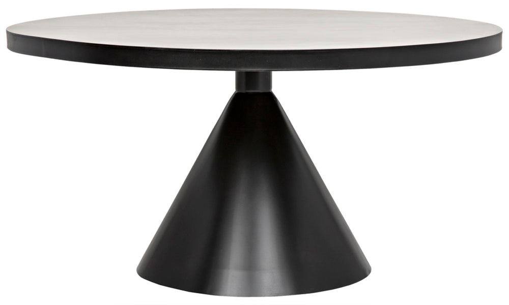 Noir Cone Dining Table - Modern Black Iron Design with Durable Craftsmanship for Stylish Dining Spaces GTAB523MTB