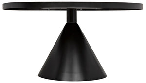 Noir Cone Dining Table - Modern Black Iron Design with Durable Craftsmanship for Stylish Dining Spaces GTAB523MTB