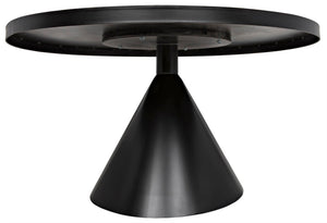 Noir Cone Dining Table - Modern Black Iron Design with Durable Craftsmanship for Stylish Dining Spaces GTAB523MTB
